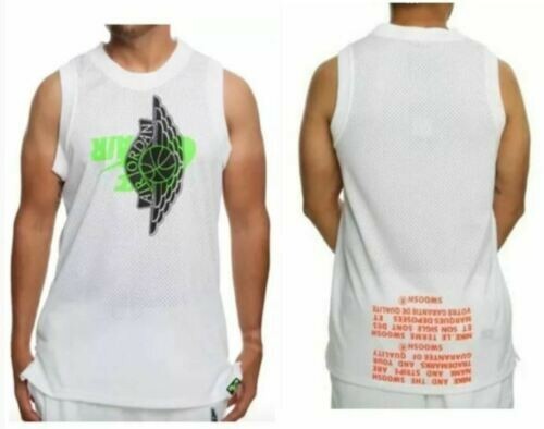 Nike Air Jordan Jumpman Mesh Jersey Wings White Green Sz. M (BQ8479-100) gallery