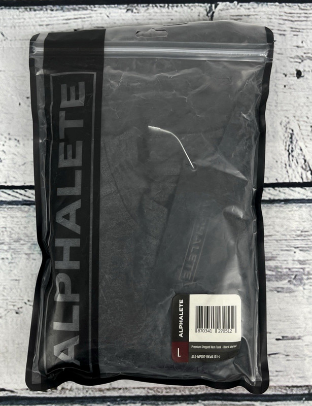 Alphalete Men's Premium Stepped Hem Tank - Black Marled , Size Large (L) - NEW gallery