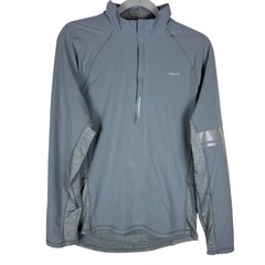 Hind Pullover Men’s Small Heather Gray Stretch Half Zip Raglan Sleeve Mock Neck