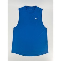 Under Armour Mens HeatGear Sleeveless Muscle Shirt Blue Loose Fit Large