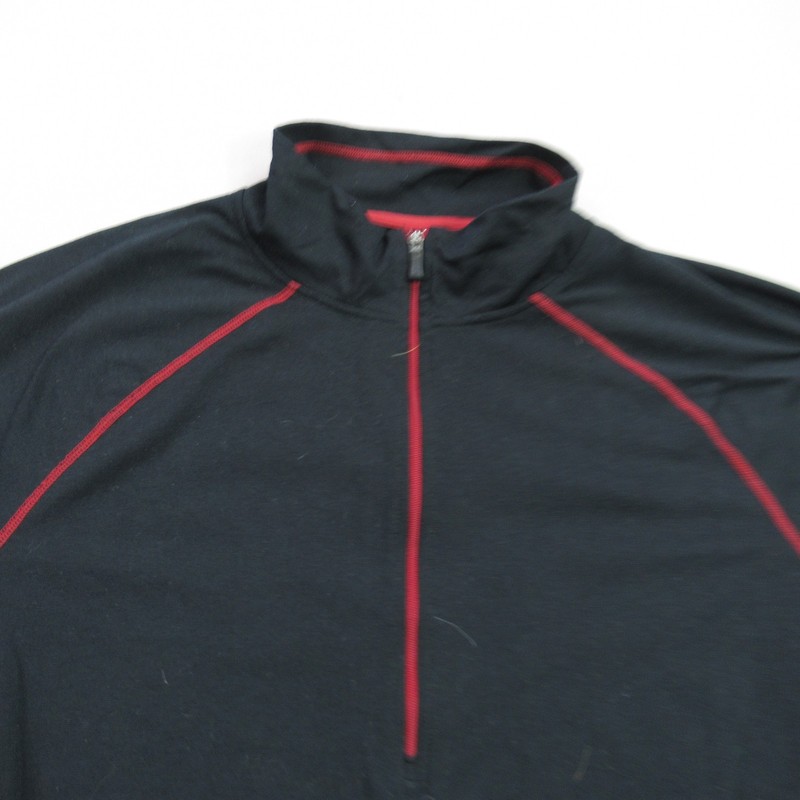 REI Men's L Black Red Stitching 1/4 Zip Activewear Top Long Sleeve Pullover gallery