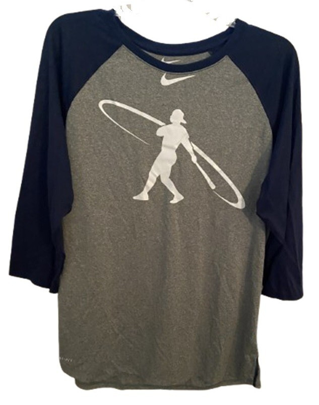 Nike NEW Mens Swingman Baseball Fashion Raglan Shirt Gray Large $45 gallery