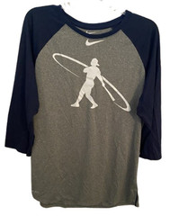 Nike NEW Mens Swingman Baseball Fashion Raglan Shirt Gray Large $45