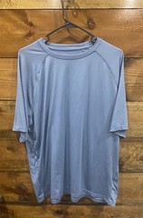 Glacier Performance Mens Short Sleeve Shirt XL Gray Blue Raglan Stretch Athletic