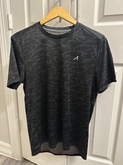 AND1 Men’s Size M Qwick-Dry Performance T-Shirt Black Gray Camo Workout Gym Top
