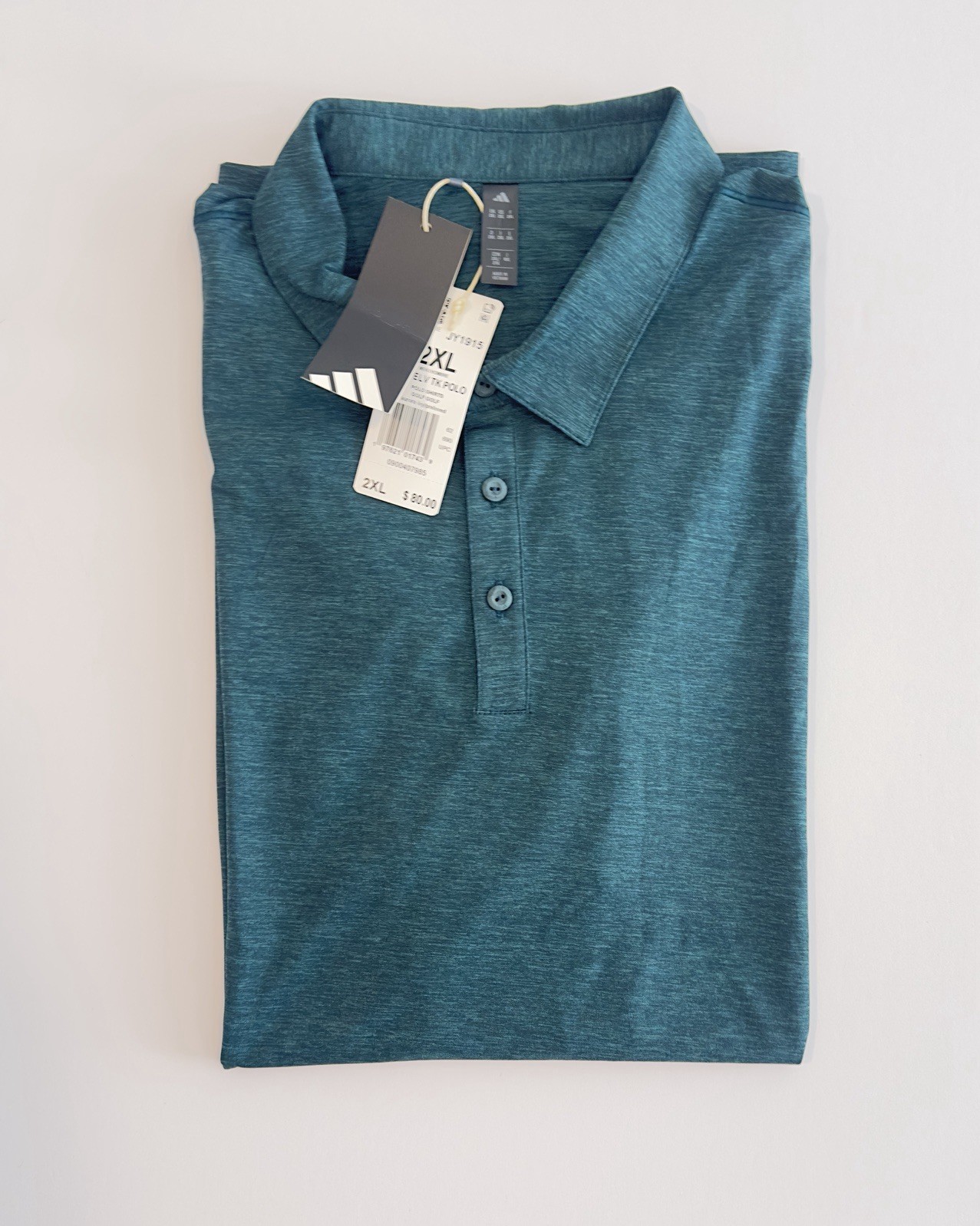 NWT Men’s Adidas Ultimate365 Elevated Twistknit Polo Shirt Size 2XL Teal gallery