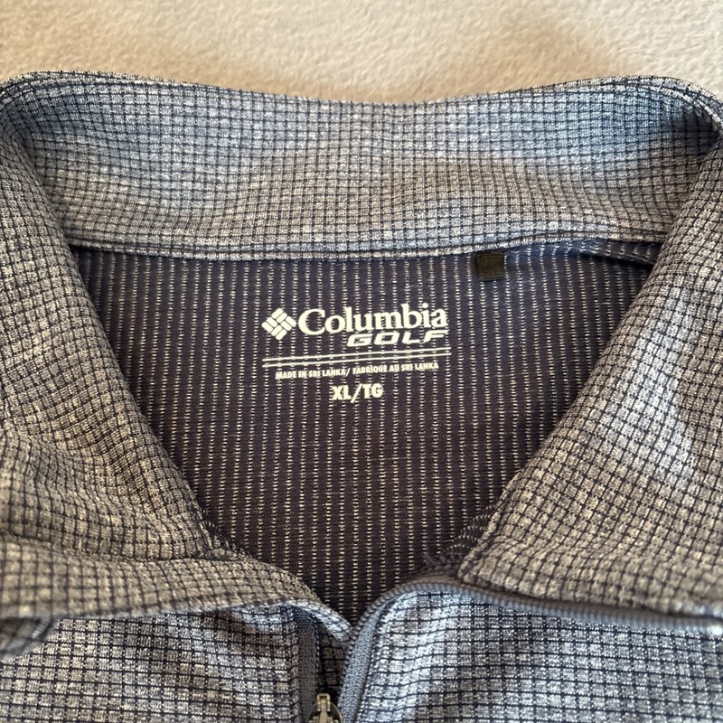 Columbia Golf Quarter Zip Pullover Mens XL Blue FCA Logo Long Sleeve Performance gallery
