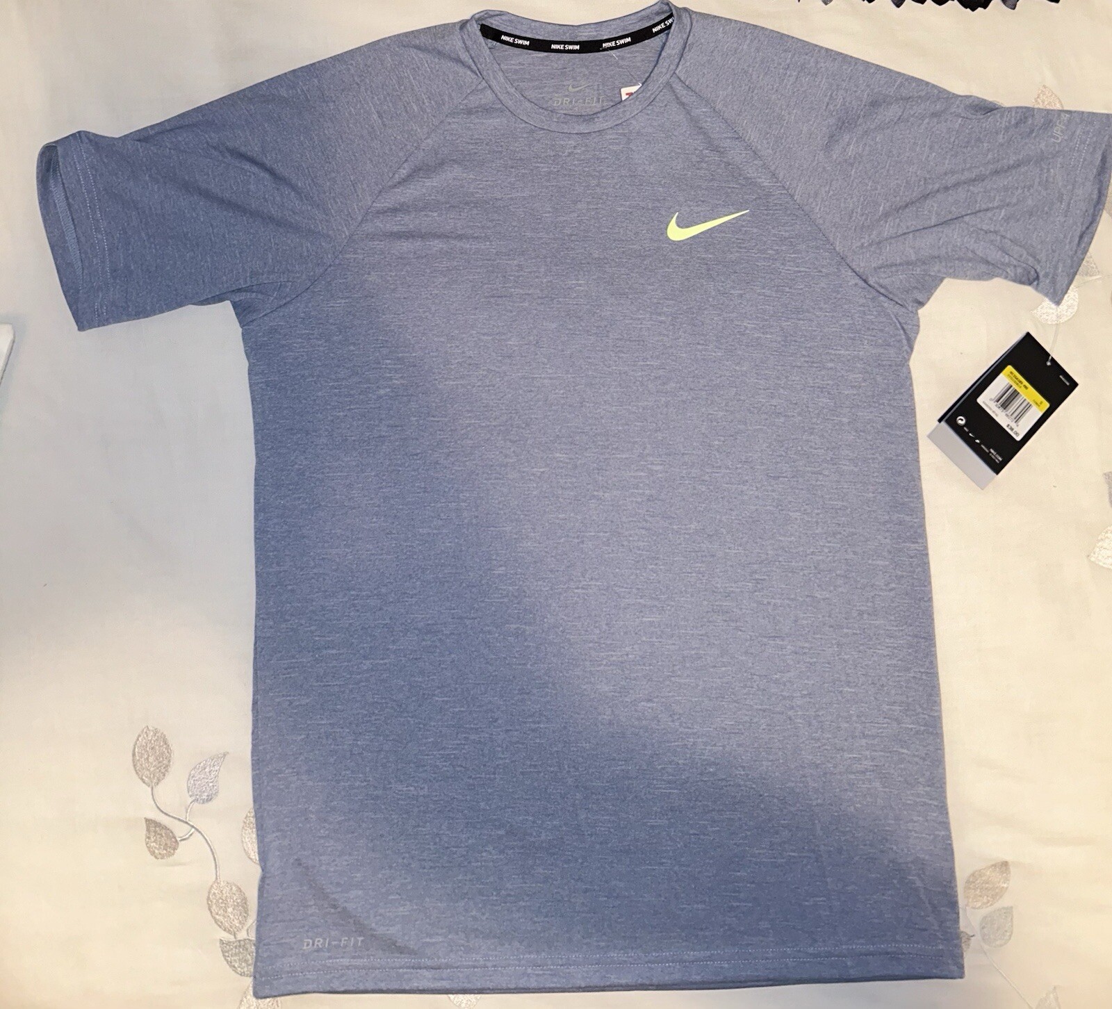 NEW Nike Swim Mens Dri-Fit UV Protection UPF 40+ Swim Shirt Small Blue gallery