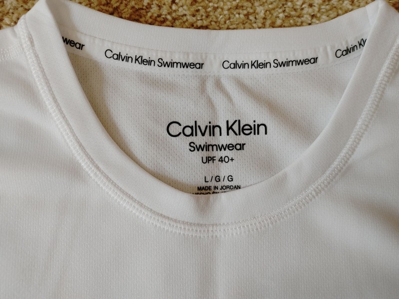 (2) NWOT Calvin Klein Men Light Weight Swimwear Long Sleeve 40+ UPF Active Tops gallery