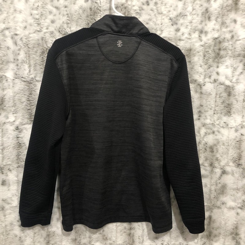 Izod Mens Golf 1/4 Zip Pullover Medium Black Ribbed Stretch Lightweight Classic gallery