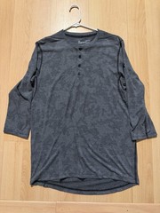 Under Armour Threadborne Fitted Gray Henley Style 3/4 Sleeve Shirt Mens Size M