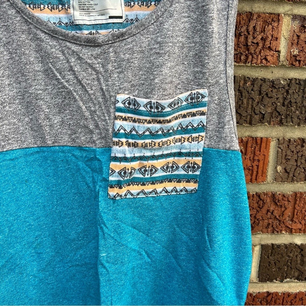 On the Byas Gray and Blue Aztec Tank Top gallery