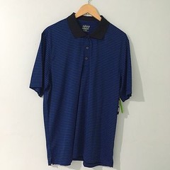 NWT Izod Mens Polo Shirt Size XL Performx Golf Blue Stripes
