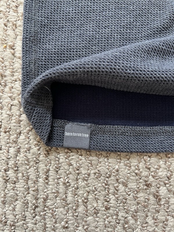 Rabbit Running EZ Pullover Crewneck Men’s S Lightweight Logo Gray Waffle Thermal gallery