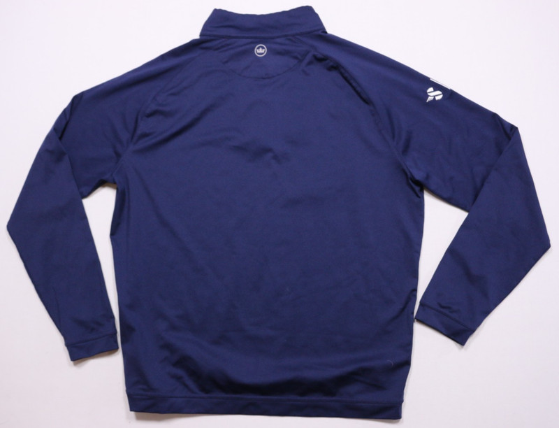 Peter Millar Quarter Zip Neck Pullover Men's M Navy Blue Recycled Poly Golf L/S gallery