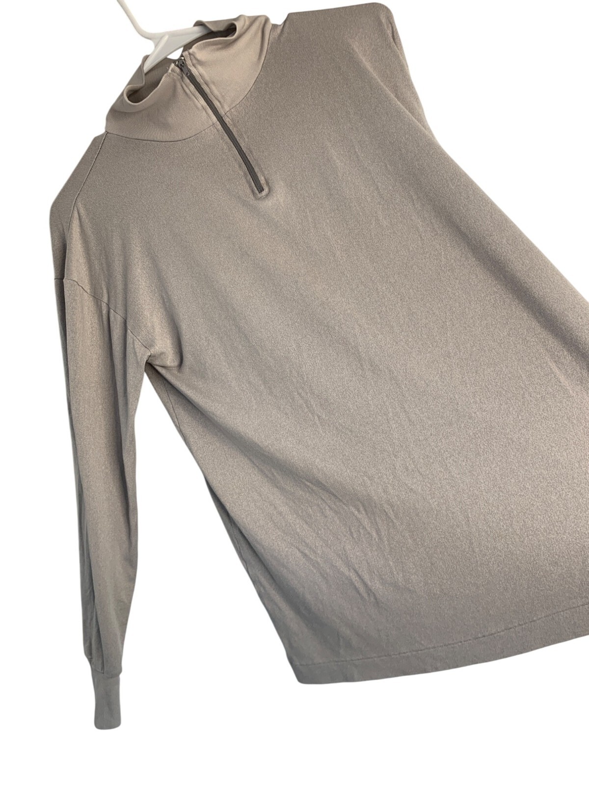 Winter Silks Mens Gray Silk Blend Mock Neck Half-Zip Pullover Top Size S 8927 gallery