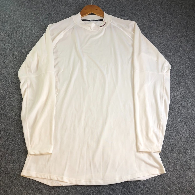 Nike Pro Shirt Mens XL White Fitted Compression Long Sleeve Gym Mock Neck Tight gallery