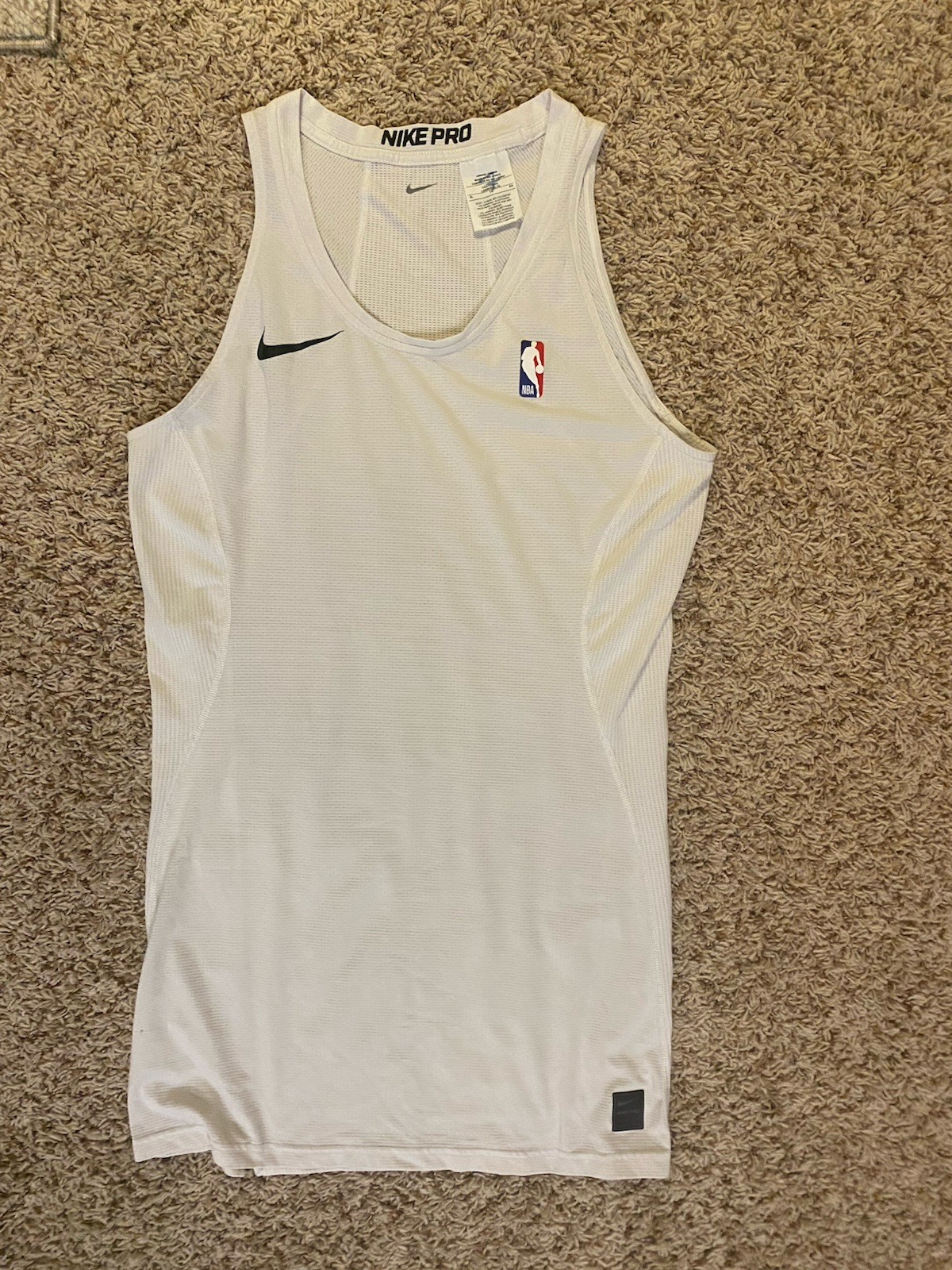 Nike NBA Authentic Compression Pro Tank Top White Team Player Issued LT 880804 gallery
