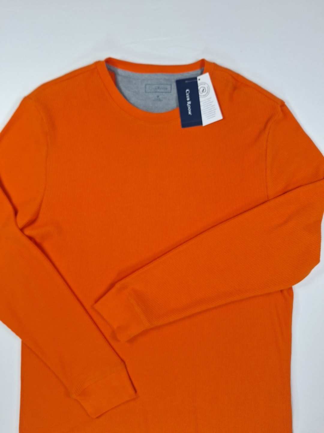 Club Room Men's Thermal Medium Orange Waffle Weave Long-sleeve gallery