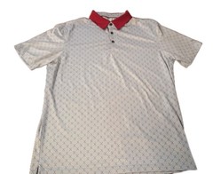 Maelreg Performance Shirt Men’s Large L Gray Burgundy Golf Club Print Collar