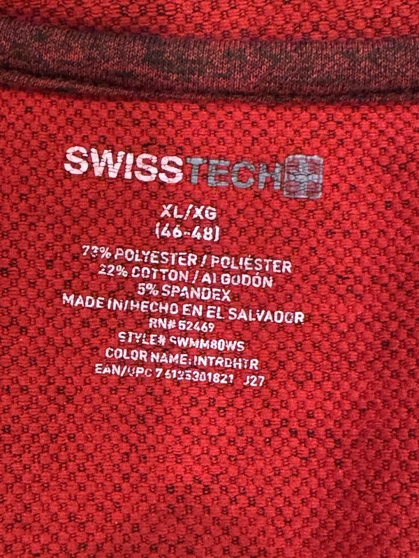 Men’s Pullover Swiss Tech Quarter Zip XL Red Long Sleeve Lined gallery