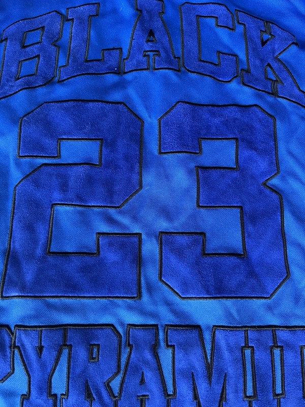 Black Pyramid #23 Stitched Blue Pullover Jersey Size M gallery