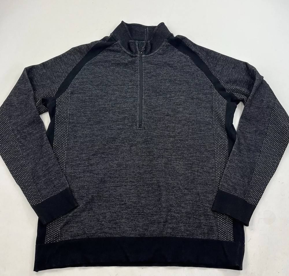 Proof Seamless Quarter Zip Charcoal Gray Pullover Size XL Performance Stretch