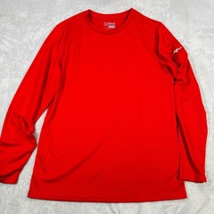 Mizuno Performance Mens Red Long Sleeve Athletic Shirt Size M