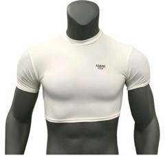 Adams Adult XL Football 1/2 WHITE Cutoff T-Shirt Tee Shirt SW-117