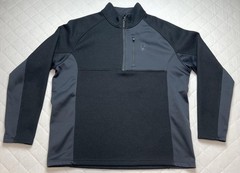 Spyder Pullover Shirt Mens 2XL Gray 1/4 Zip Mock Neck Waffle Fleece Ski Hiking