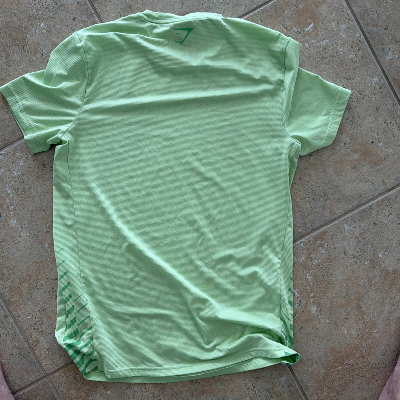 Gymshark Men's Small Light Green Short Sleeve Spellout Logo Fitness T-Shirt gallery