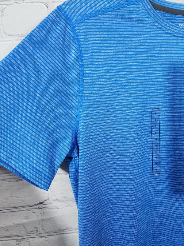 DSG Performance Training Tee SS T-Shirt Blue Striped Men Small - NEW gallery