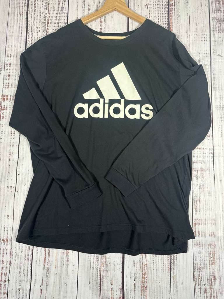 Adidas Long Sleeve T Shirt Men Size 2XLarge Black Logo Athletic Classic gallery