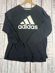 Adidas Long Sleeve T Shirt Men Size 2XLarge Black Logo Athletic Classic