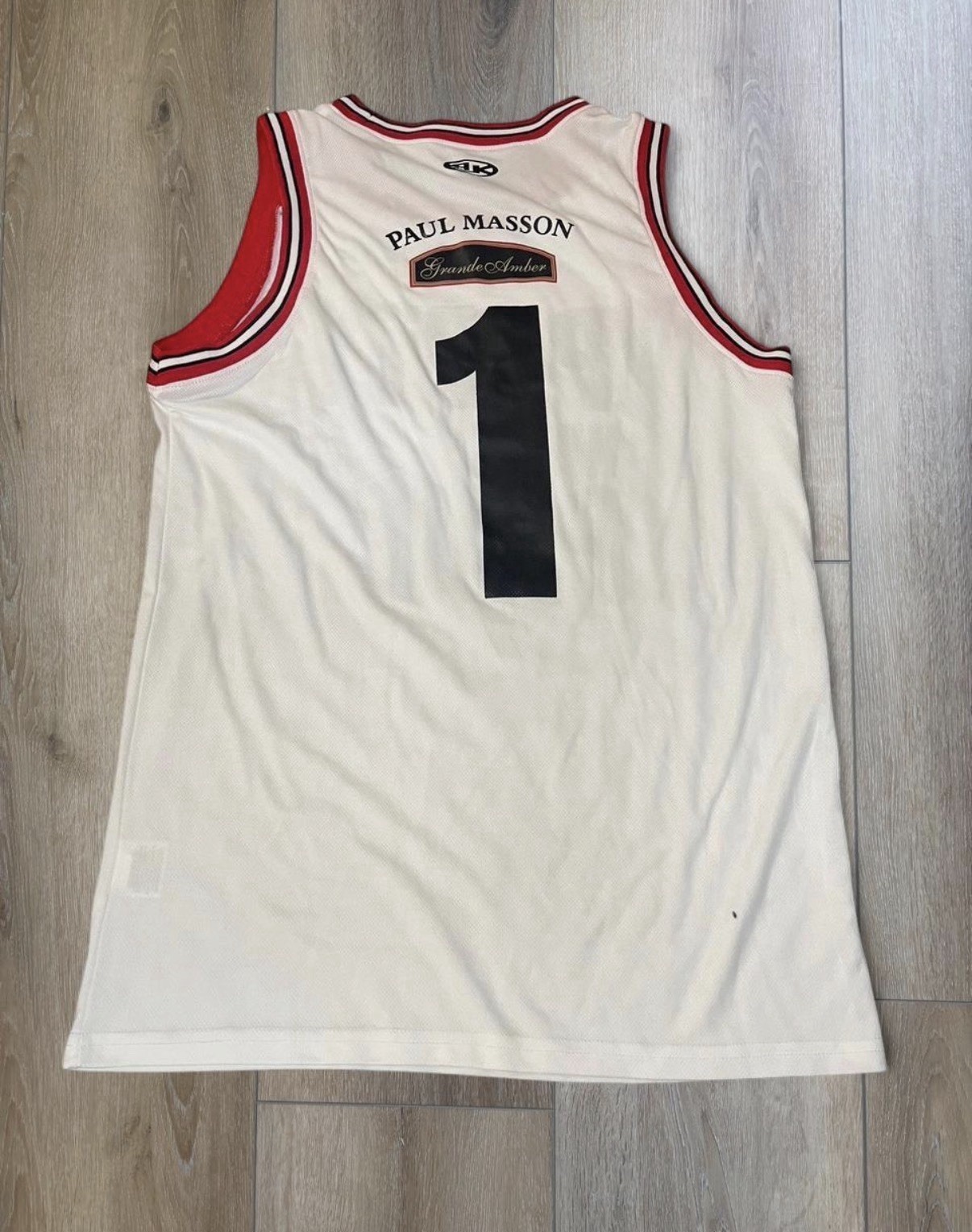 Men’s Basketball Mesh Jersey Tank Top M White/Red “Party With Paul” #1 gallery