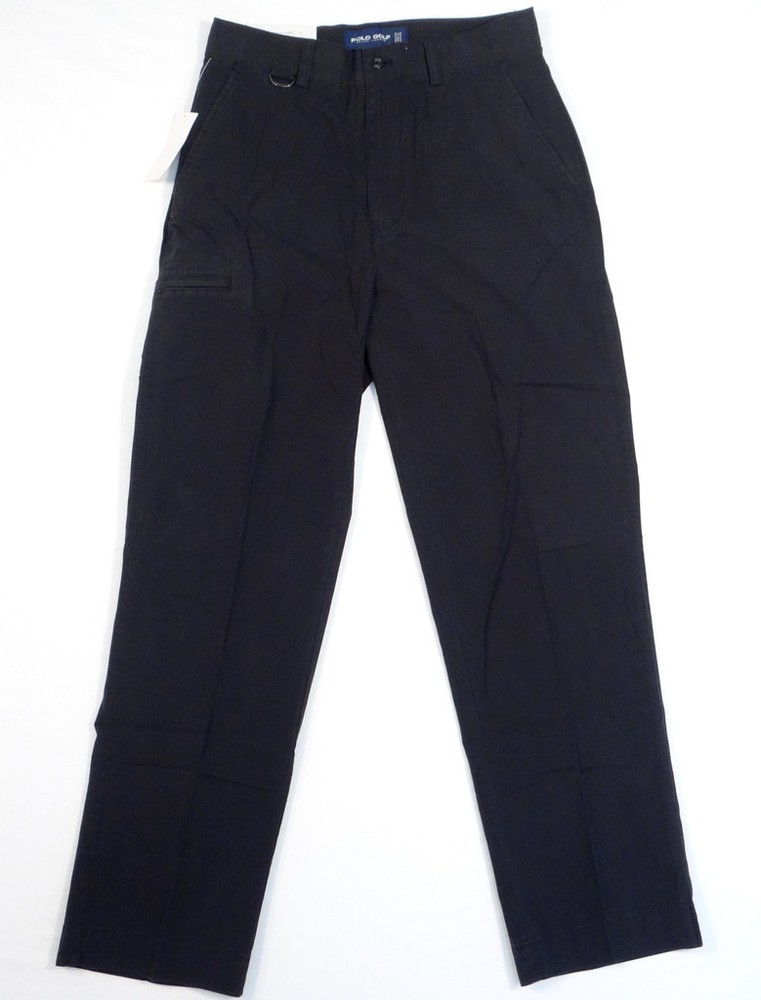 Polo Golf Ralph Lauren Black Flat Front Pants Mens NWT