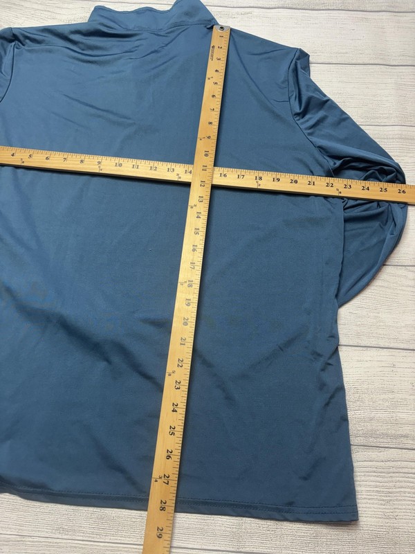Real Essentials Pullover Mens Large Blue Gray Long Sleeve 1/4 Zip Top 2-Pack gallery
