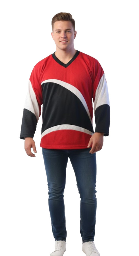 ​VKM Venus Vintage Hockey Jersey Adult Medium Red Black White Made In Canada
