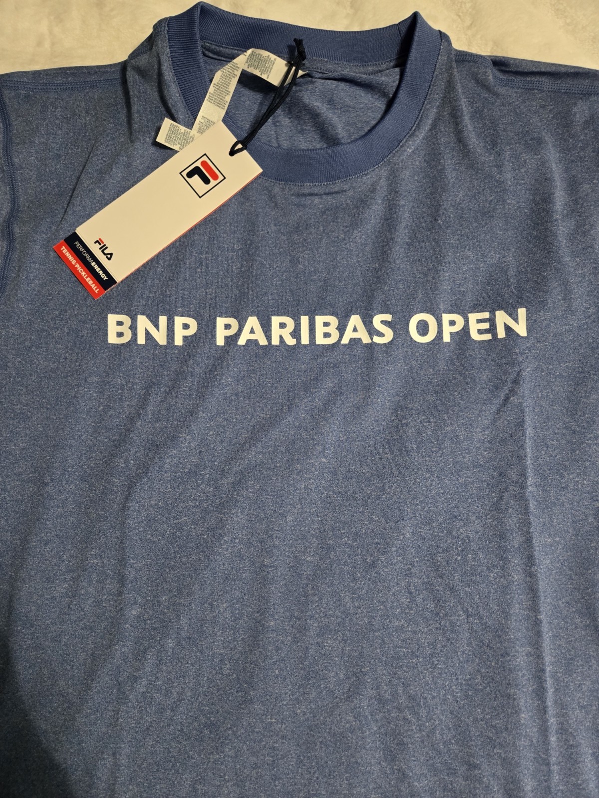 Fila BNP Paribas Open tennis tournament crew neck t-shirt Men Size Medium gallery