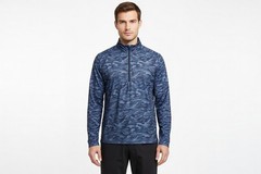 Vineyard Vines Jim Nantz Performance 1/4 Zip Golf Pullover Pescadero Camo Navy M