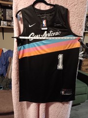San Antonio NBA Jersey #1 Membangyama Size 54 Black