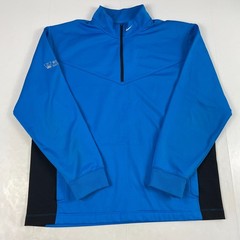 Nike Shirt Mens Extra Large Blue Therma Fleece 1/4 Zip Pullover Golf Golfing Gym