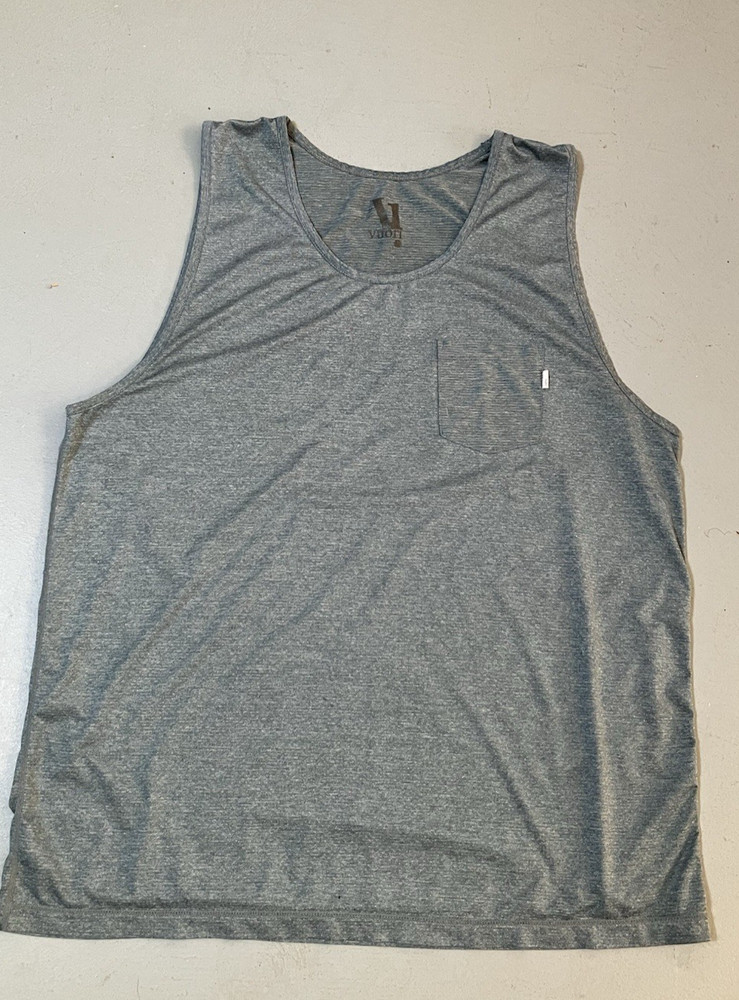 Vuori Men’s Tradewind Performance Pocket Tank Top XL Gray Athletic Active