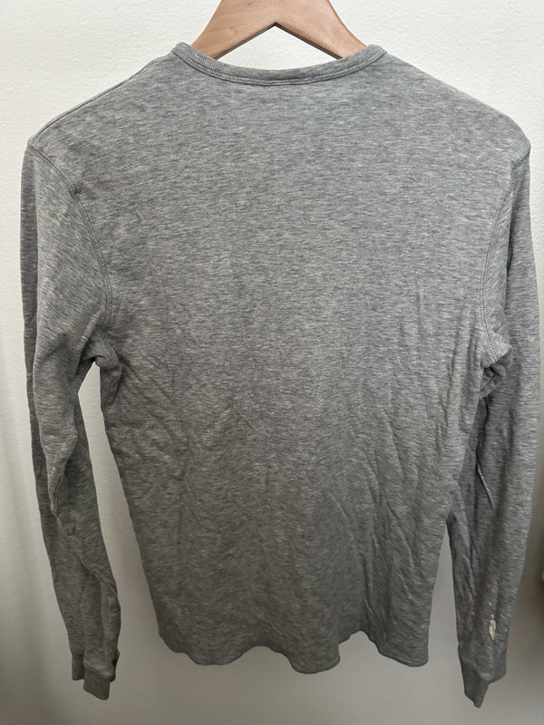 Vintage Gap Athletic Fit Men's Long Sleeve Shirt Large Gray Crew Neck (Size Medi gallery