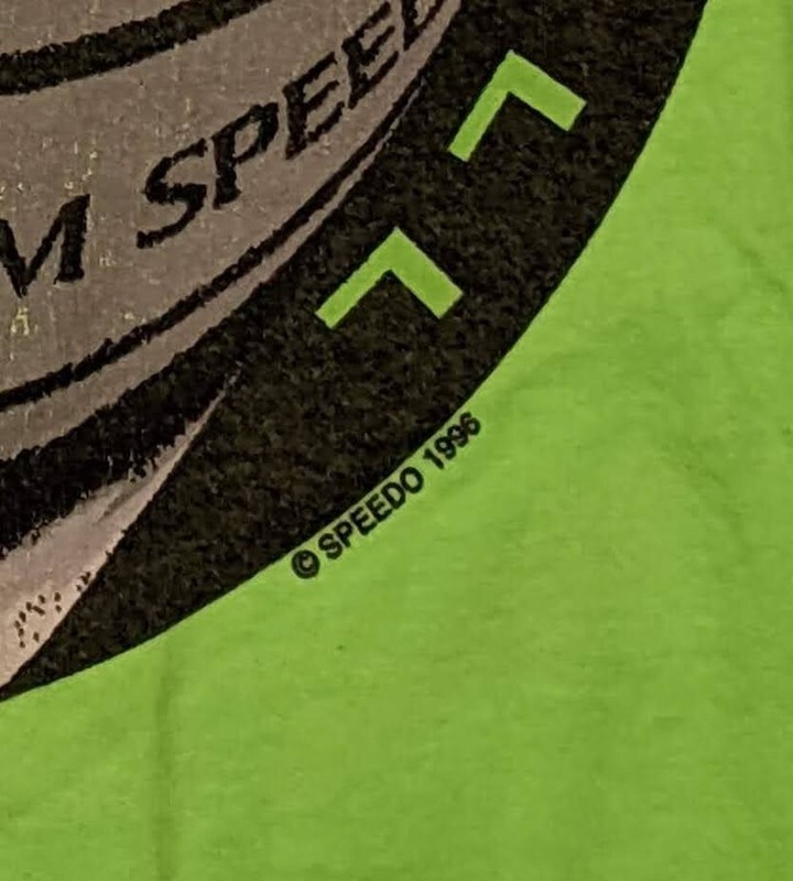 Speedo Men XL Neon Green Team Volleyball Graphic 90s Vintage Cotton Tank Top gallery