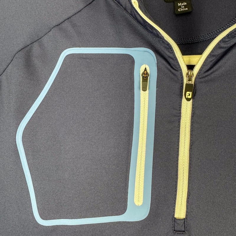 FootJoy Golf Pullover Mens Large Navy Blue Quarter Zip Stretch Chest Pocket gallery