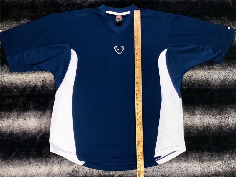 VTG Y2K NIKE Team CTR Swoosh (L) Blue Soccer Performance Dri-Fit Jersey gallery