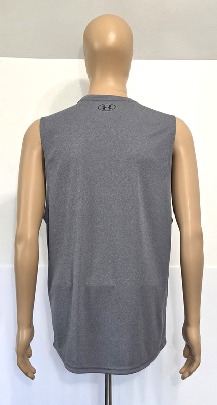 Under Armour Tank Top Mens Large Grey Crew Neck Lightweight Loose Fit Logo gallery