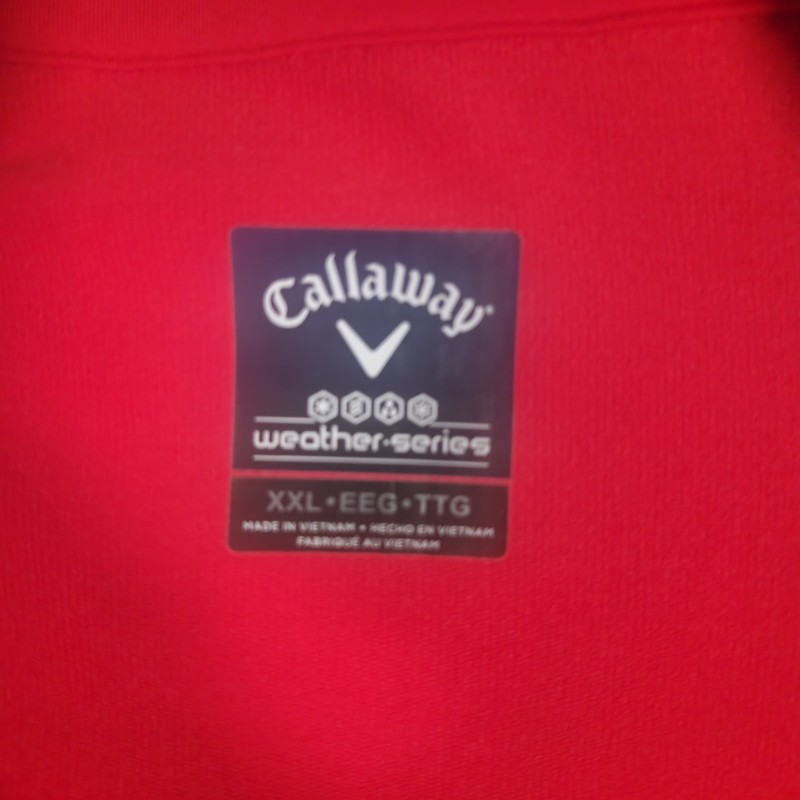 Callaway Weather Series 1/4 Zip Golf Pullover Men’s XXL Red Fleece gallery