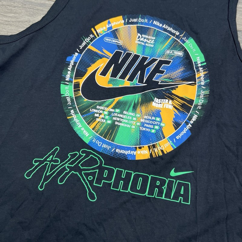 Nike Tank Top Size Large Mens Black White Sportswear Air Phoria $35 gallery